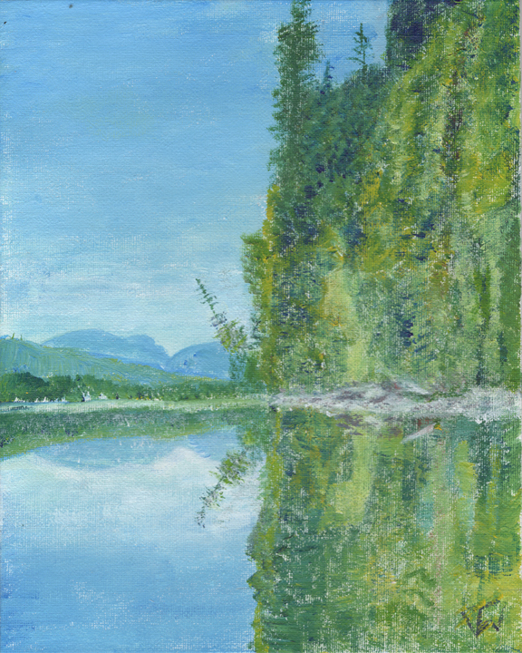 Acrylic on Cardstock 8.5 x 11in For Sale